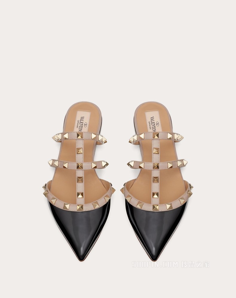 Rockstud 漆皮铆钉穆勒鞋（鞋跟高 0.5 厘米）