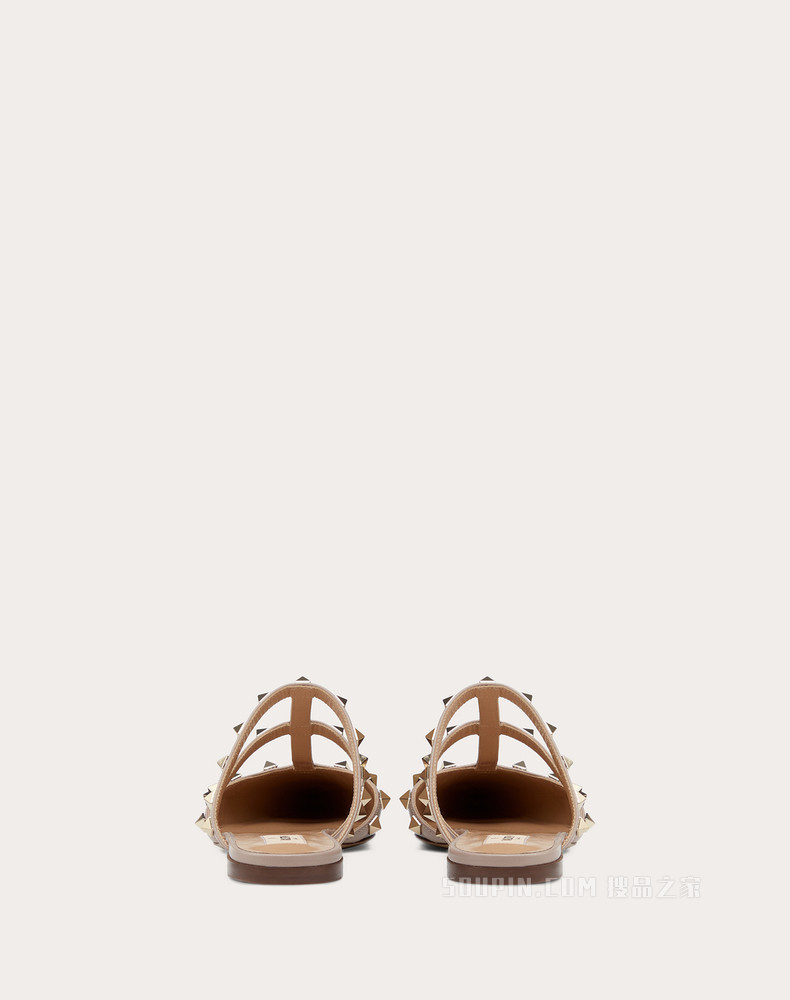Rockstud 漆皮铆钉穆勒鞋（鞋跟高 0.5 厘米）
