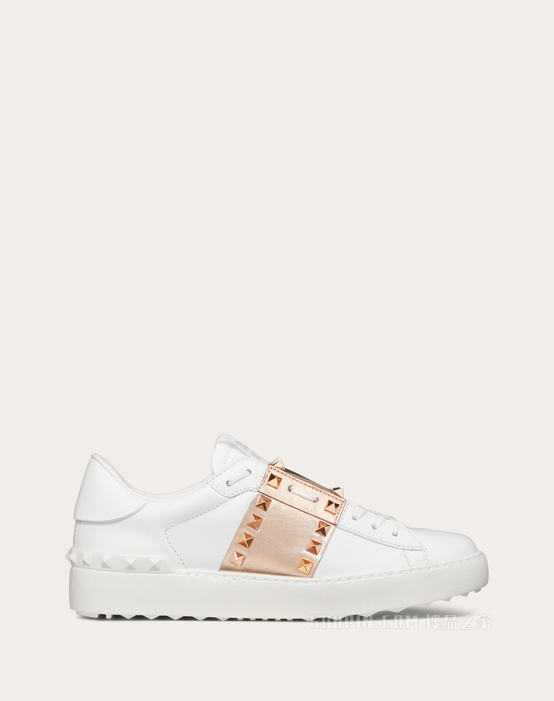 Rockstud Untitled 金属质感条纹小牛皮铆钉运动鞋