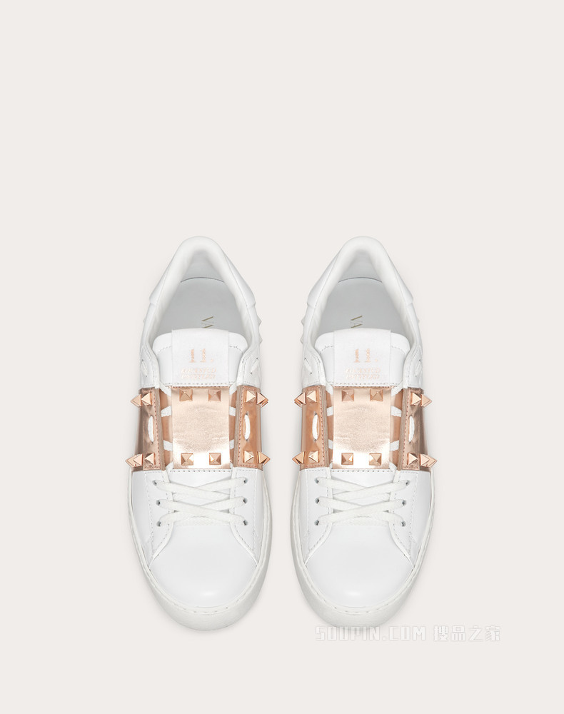 Rockstud Untitled 金属质感条纹小牛皮铆钉运动鞋