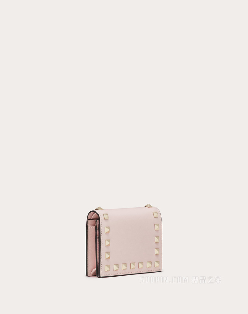 Rockstud 小牛皮翻盖钱包