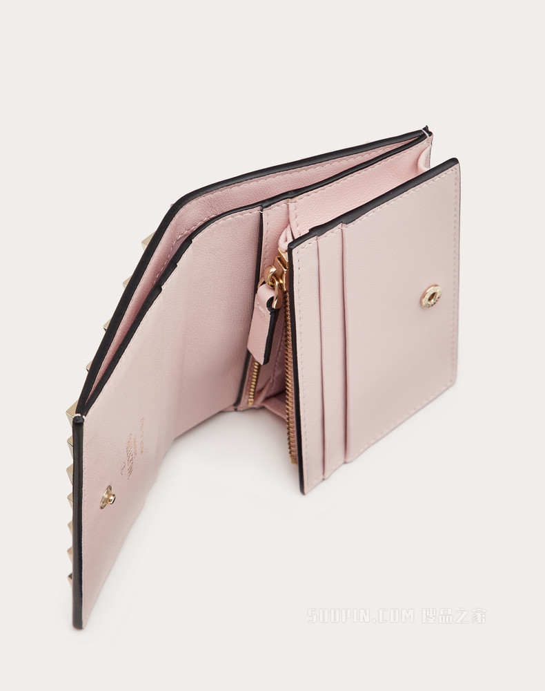 Rockstud 小号小牛皮钱包