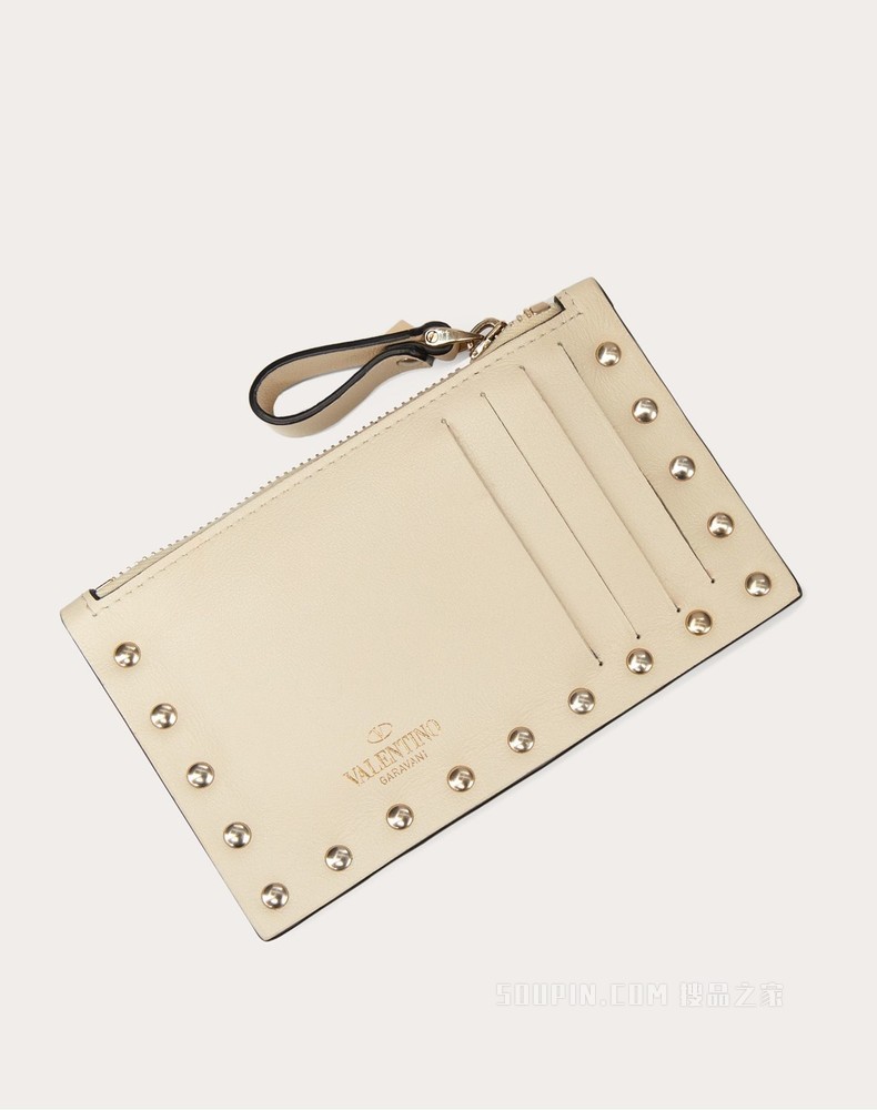 ROCKSTUD 小牛皮拉链卡夹