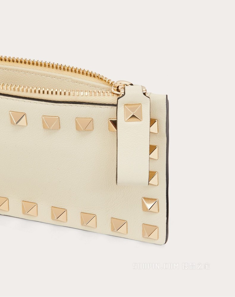 ROCKSTUD 小牛皮拉链卡夹