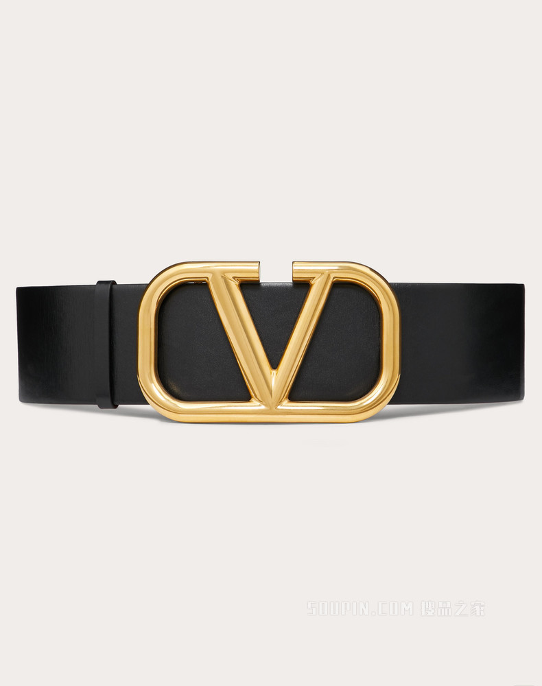 双面 VLogo Signature 光面小牛皮腰带（宽 7 厘米）