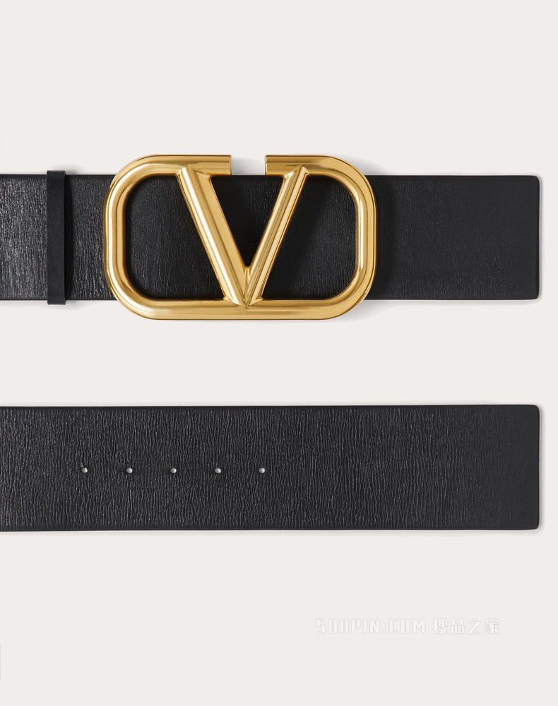 双面 VLogo Signature 光面小牛皮腰带（宽 7 厘米）