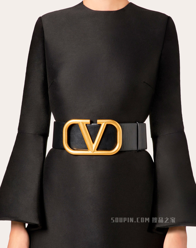 双面 VLogo Signature 光面小牛皮腰带（宽 7 厘米）