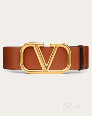 双面 VLogo Signature 光面小牛皮腰带（宽 7 厘米）