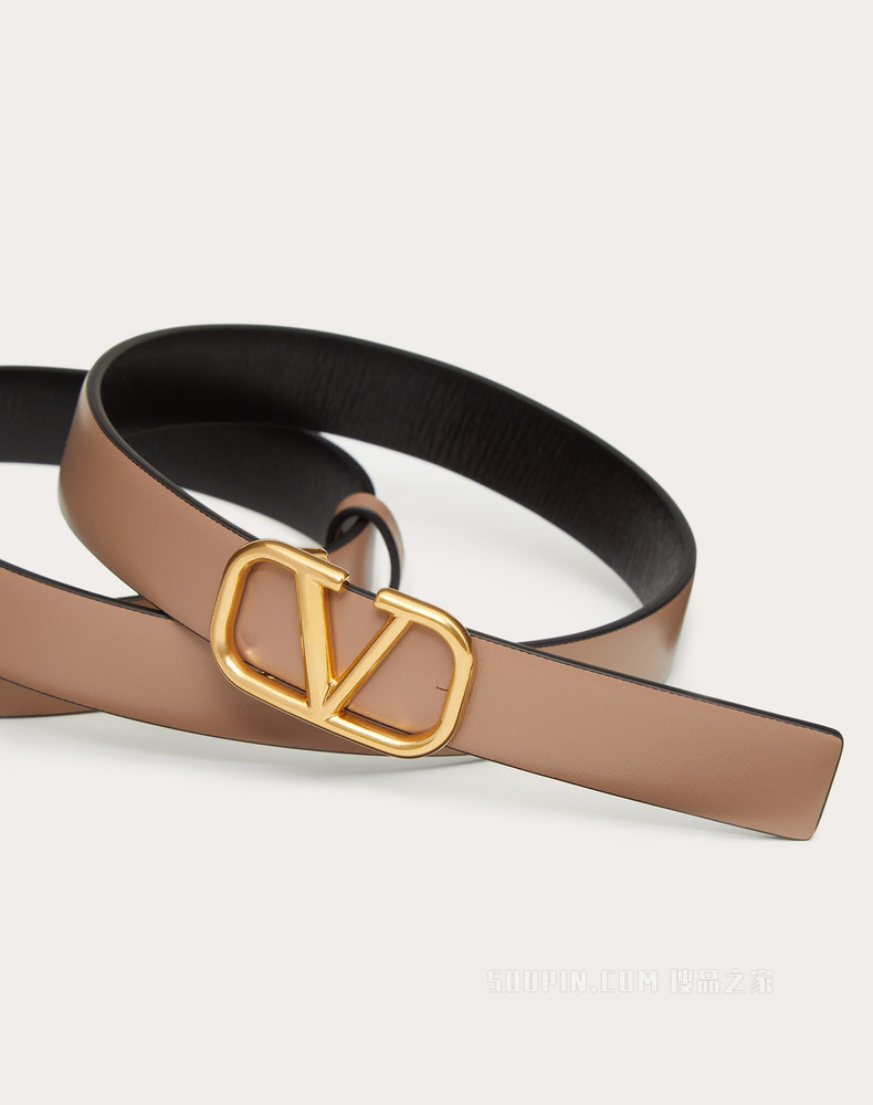 VLogo Signature 光面小牛皮双面腰带 （宽 2 厘米）