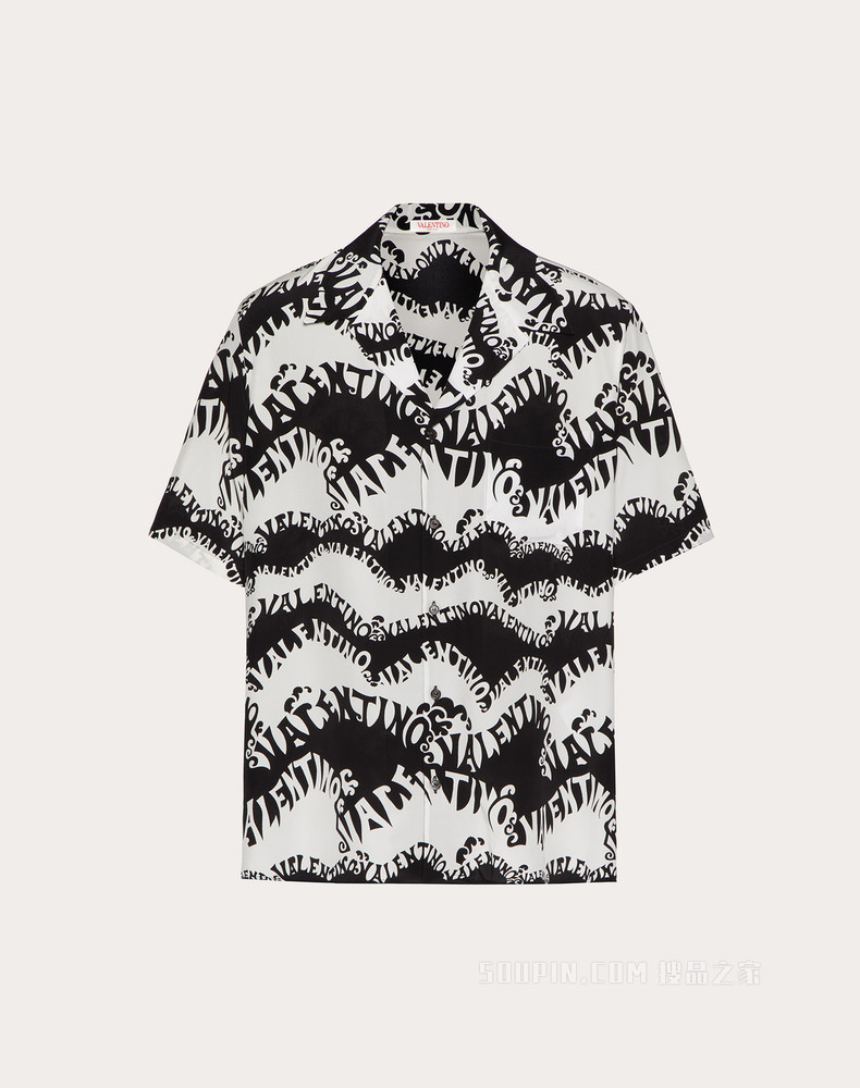 VALENTINO ARCHIVE 1970丝质保龄球衬衫