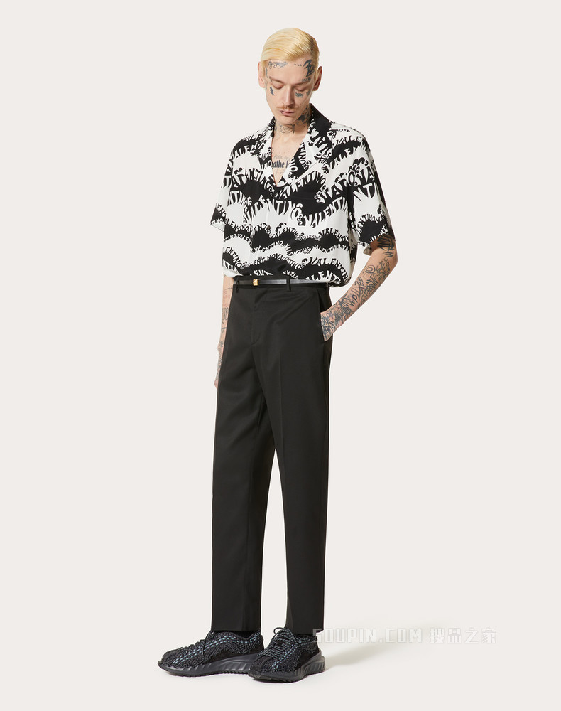 VALENTINO ARCHIVE 1970丝质保龄球衬衫