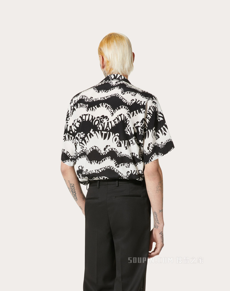 VALENTINO ARCHIVE 1970丝质保龄球衬衫