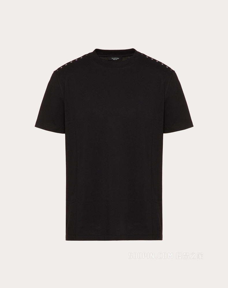 ROCKSTUD UNTITLED 棉质铆钉圆领 T 恤