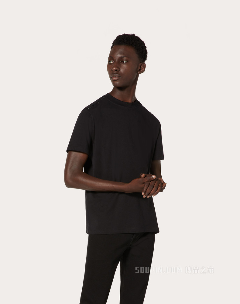 ROCKSTUD UNTITLED 棉质铆钉圆领 T 恤