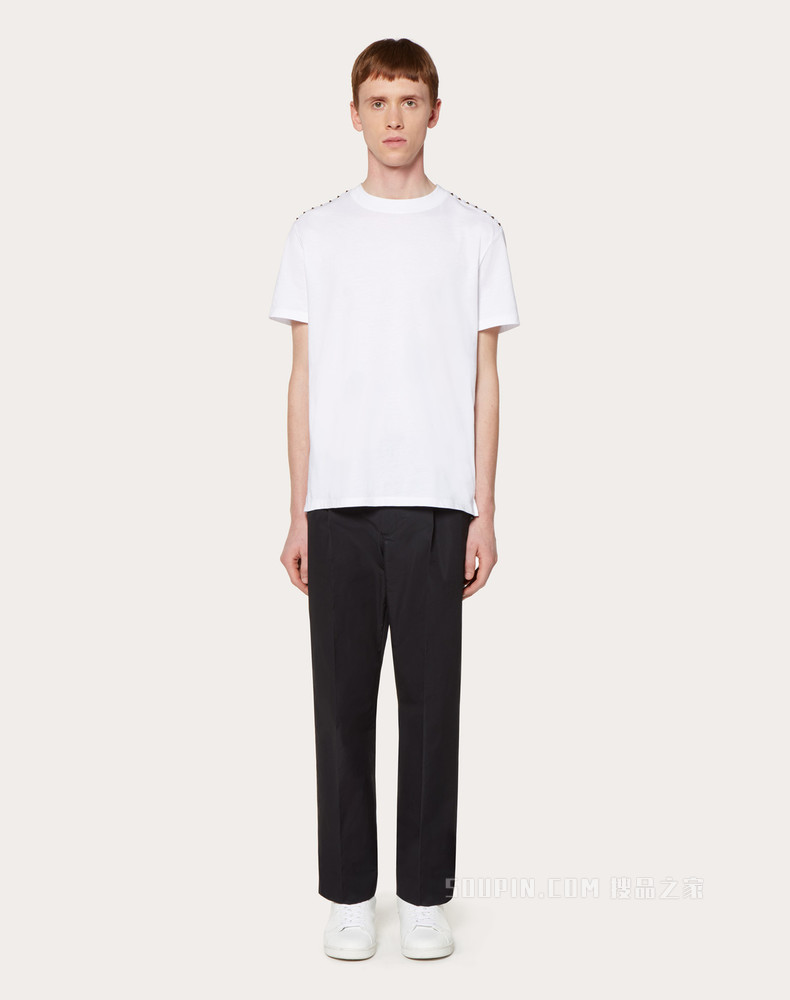 ROCKSTUD UNTITLED 棉质铆钉圆领 T 恤