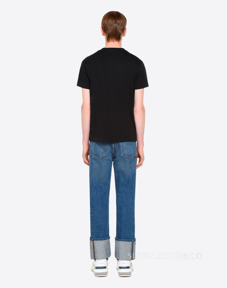 ROCKSTUD UNTITLED 棉质铆钉圆领 T 恤