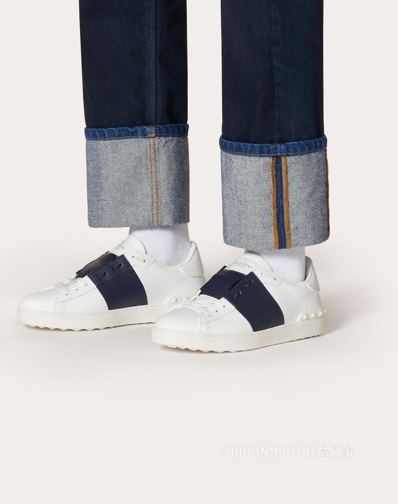 Open 小牛皮运动鞋