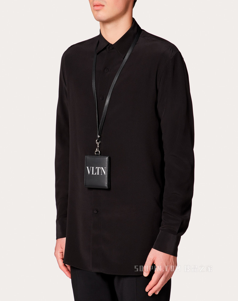 VLTN 挂颈式小牛皮钱包