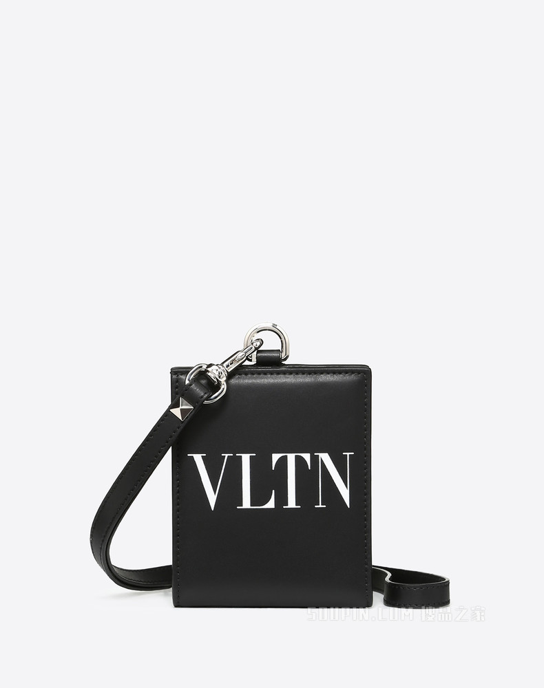 VLTN 挂颈式小牛皮钱包
