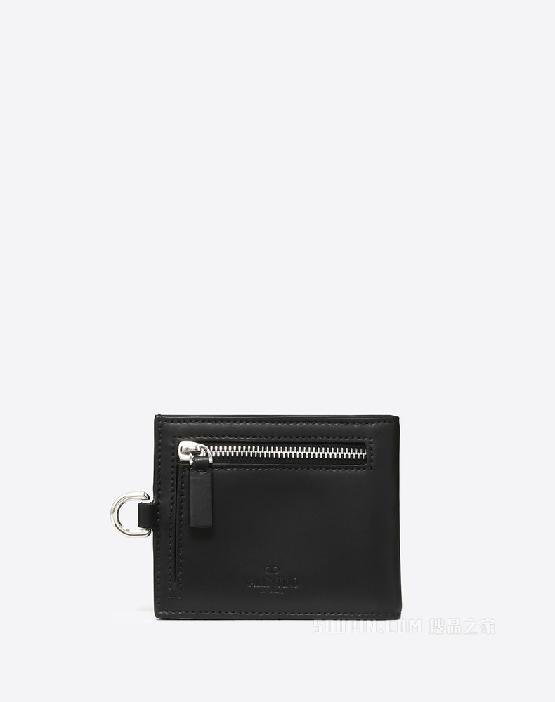 VLTN 挂颈式小牛皮钱包