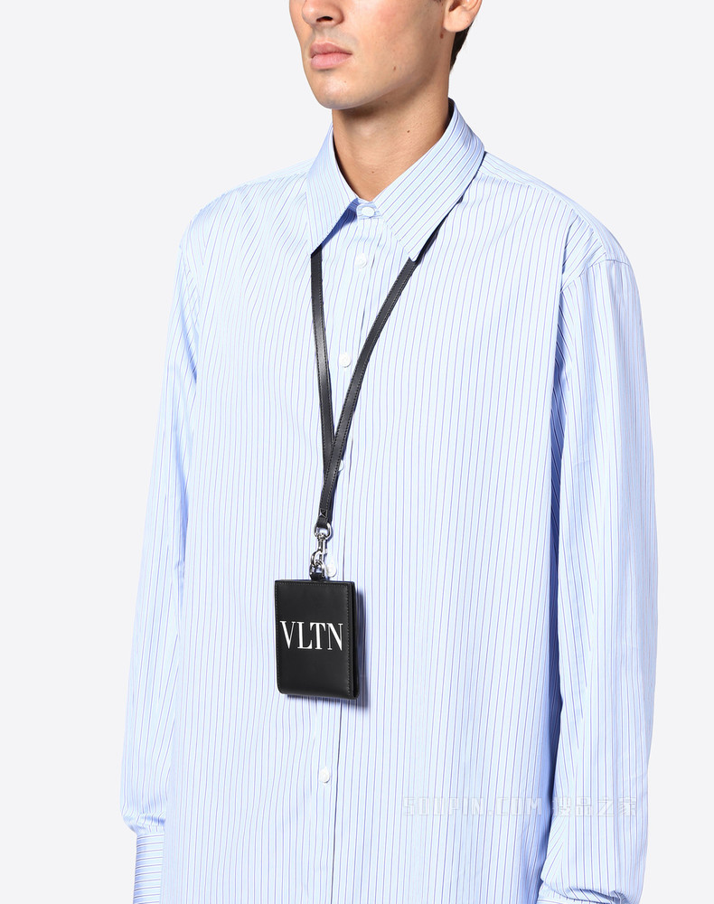 VLTN 挂颈式小牛皮钱包