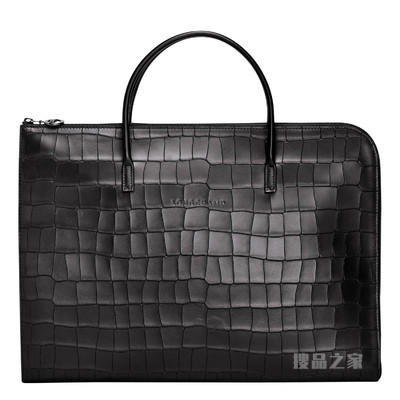 Croco Block 公文包小号 - 黑色