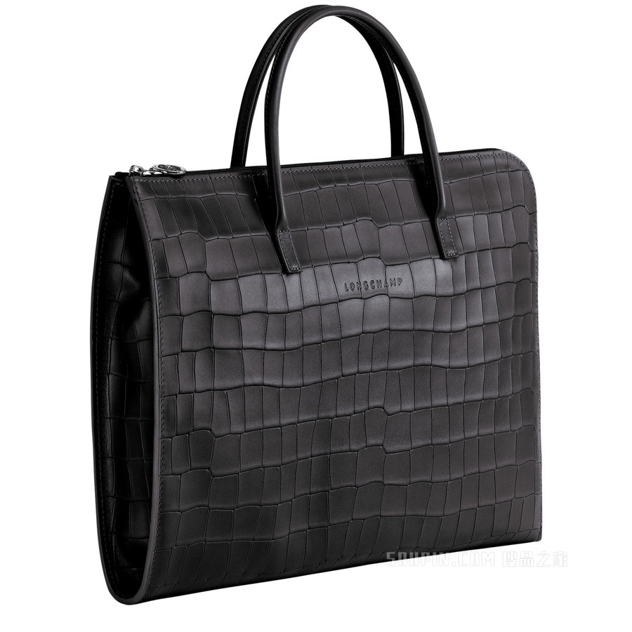 Croco Block 公文包小号 - 黑色