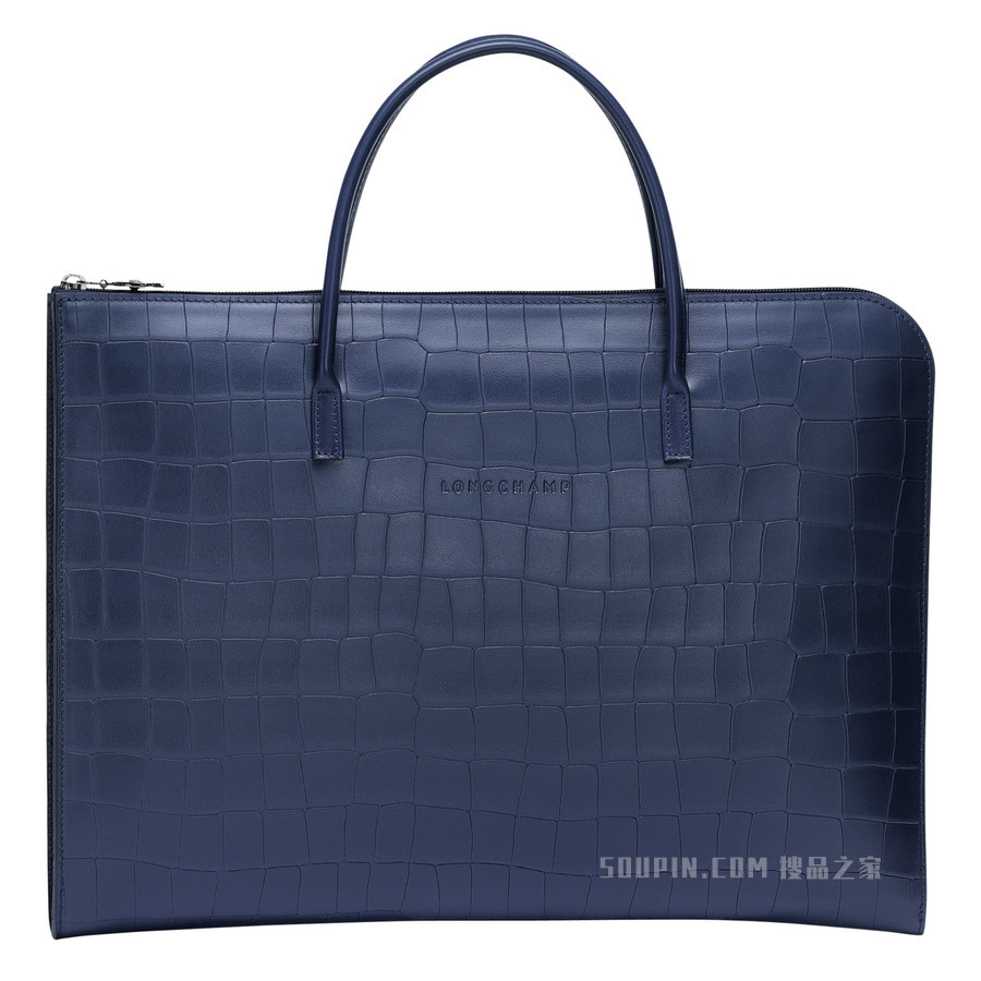 Croco Block 公文包小号 - 蓝色