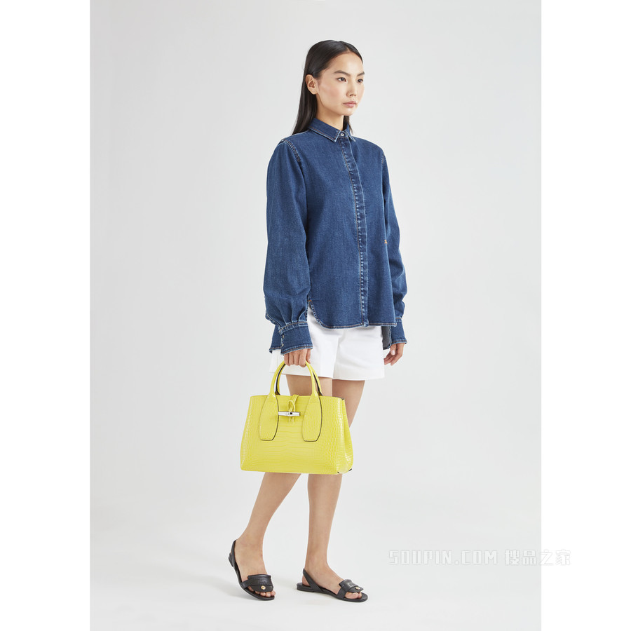 Roseau 手提包中号 - 米色