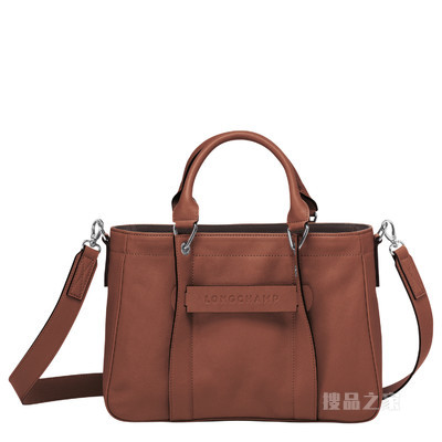 Longchamp 3D 手提包小号 - 棕色