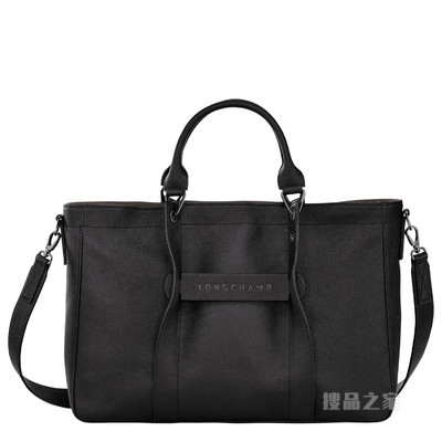 Longchamp 3D 手提包中号 - 黑色