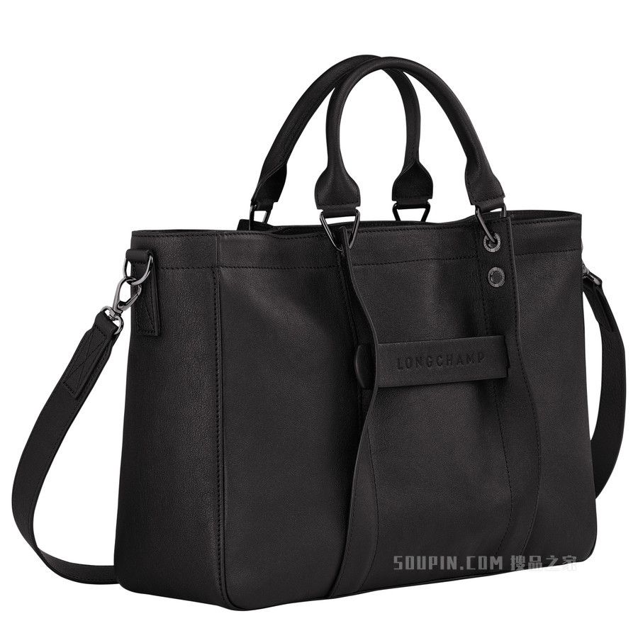 Longchamp 3D 手提包中号 - 黑色
