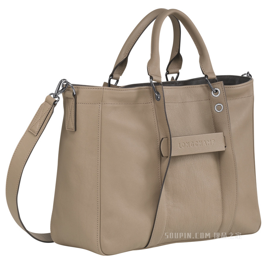 Longchamp 3D 手提包中号 - 米色