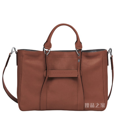 Longchamp 3D 手提包中号 - 棕色