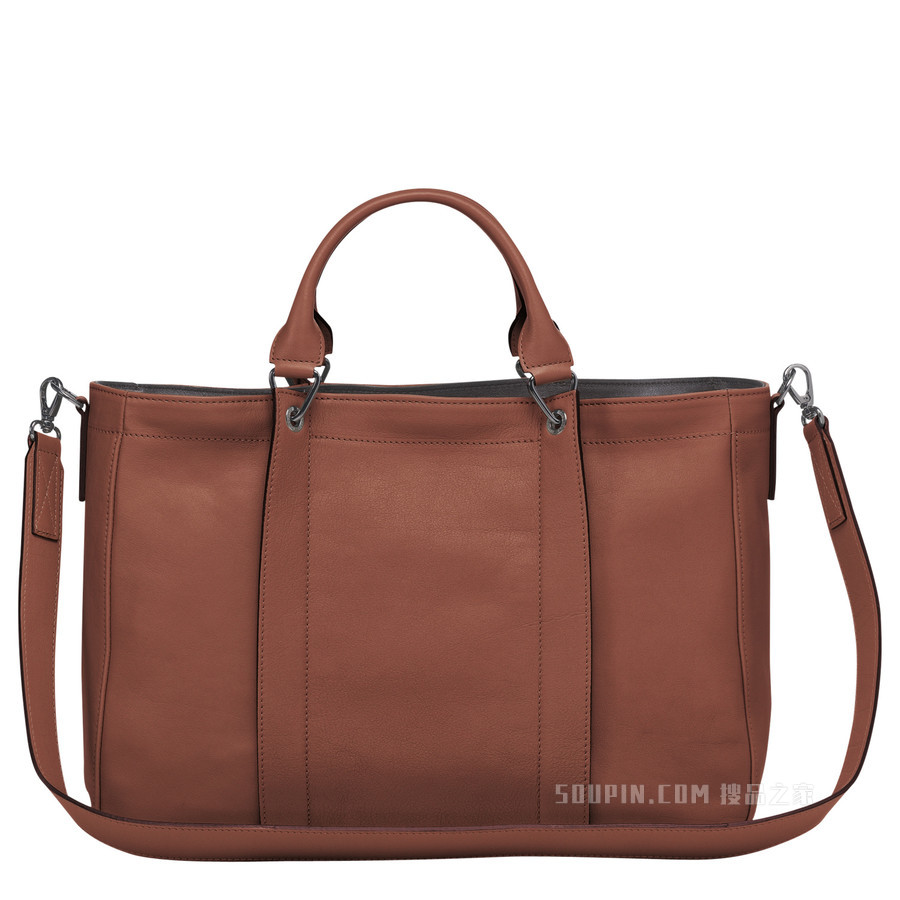 Longchamp 3D 手提包中号 - 棕色