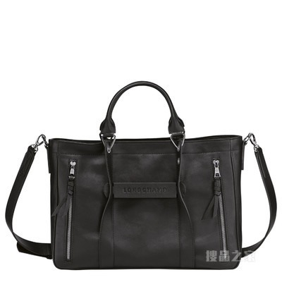 Longchamp 3D 手提包中号 - 黑色