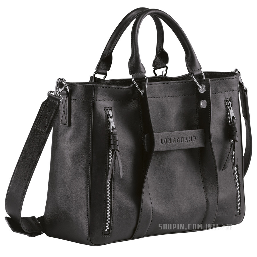 Longchamp 3D 手提包中号 - 黑色