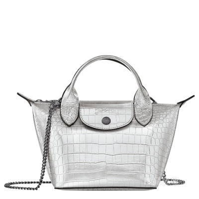 Le Pliage Cuir Croco 手提包特小号 - 灰色