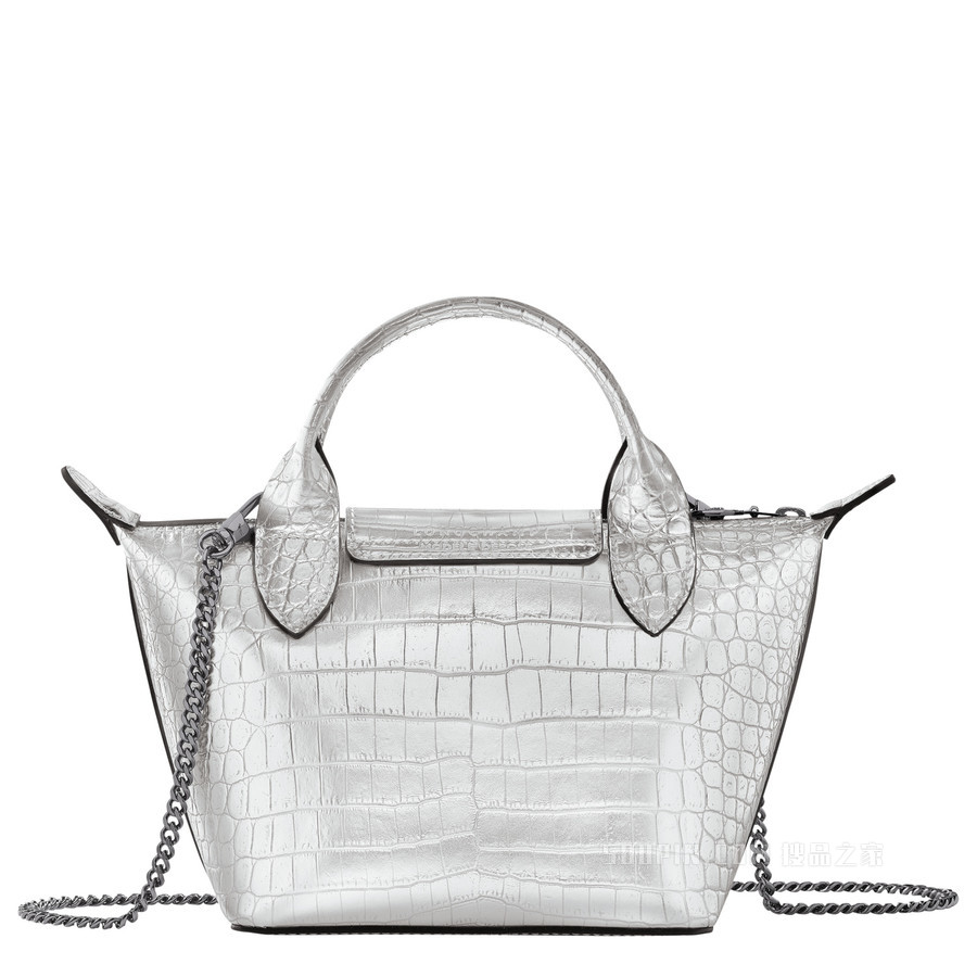 Le Pliage Cuir Croco 手提包特小号 - 灰色