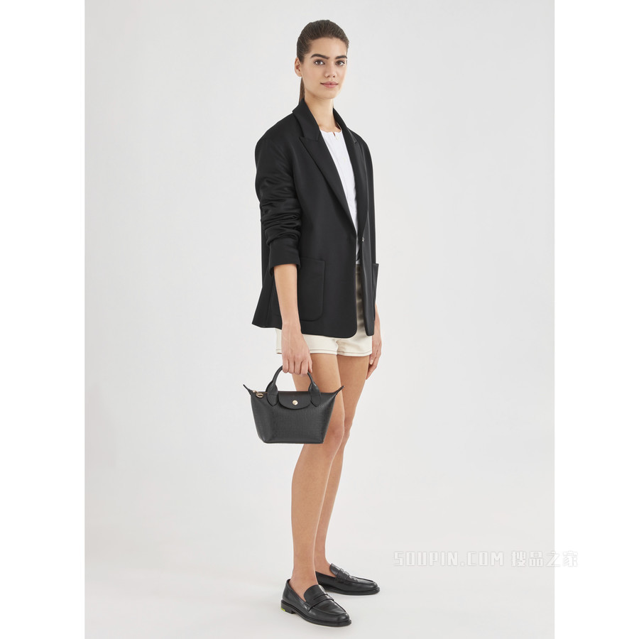Le Pliage Cuir LGP 手提包特小号 - 黑色