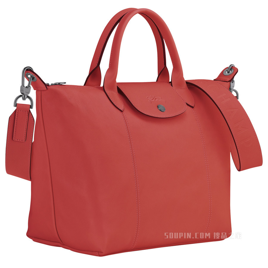Le Pliage Cuir 手提包 M - 橘色