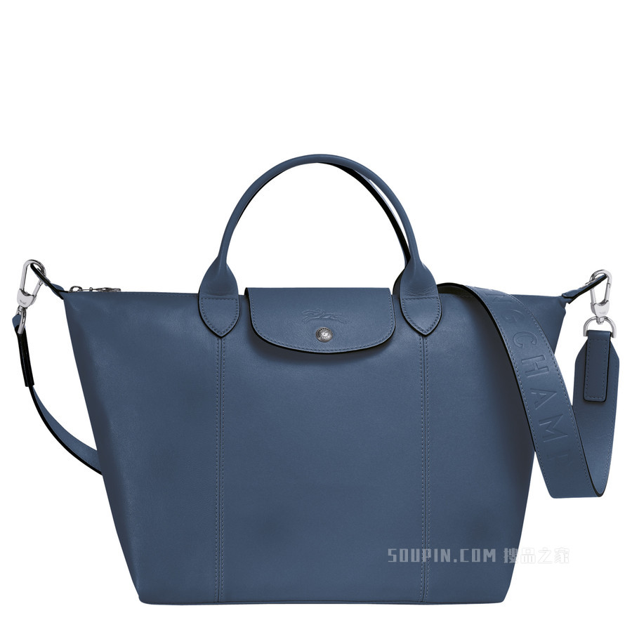 Le Pliage Cuir 手提包 M - 蓝色