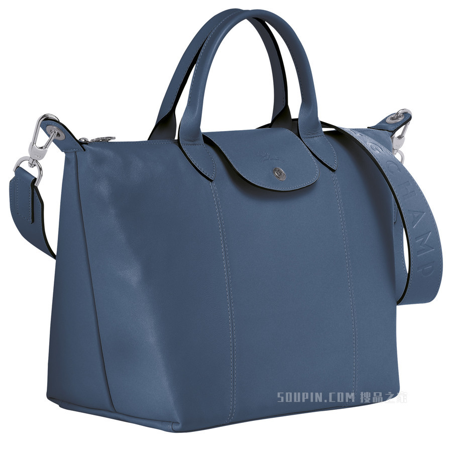 Le Pliage Cuir 手提包 M - 蓝色
