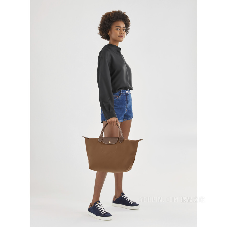 Le Pliage Original 手提包中号 - 棕色