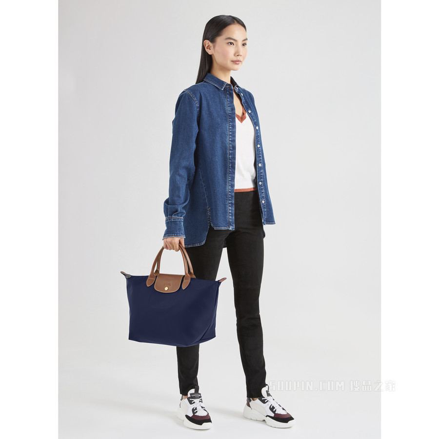 Le Pliage Original 手提包中号 - 蓝色