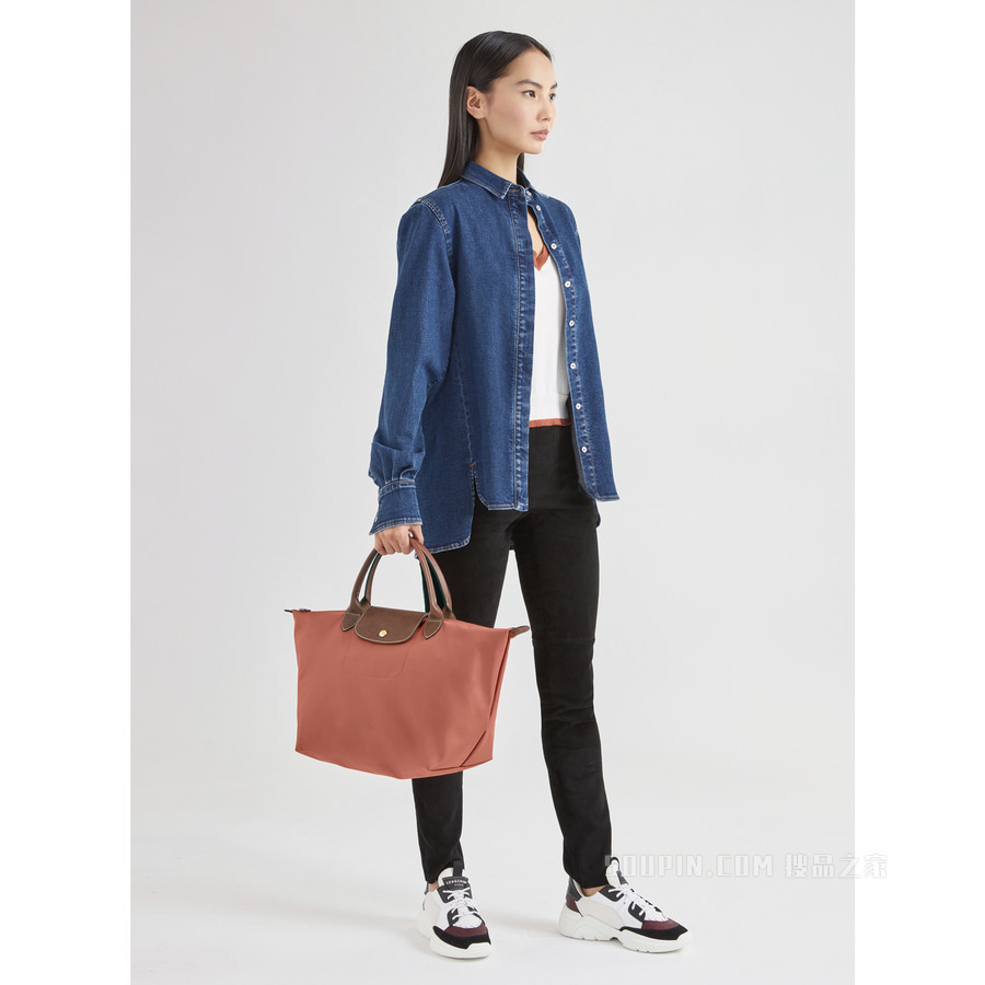 Le Pliage Original 手提包中号 - 粉红色