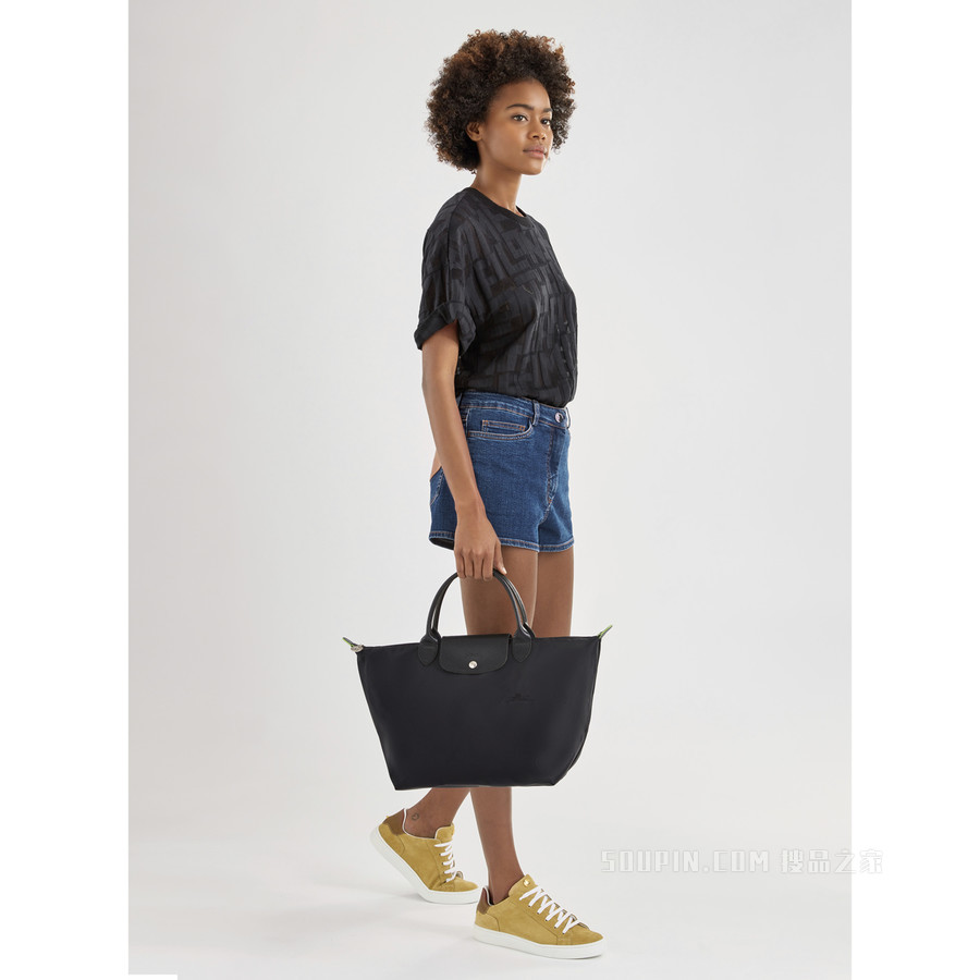Le Pliage Green 手提包中号 - 黑色
