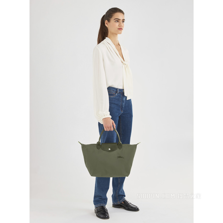 Le Pliage Green 手提包中号 - 绿色