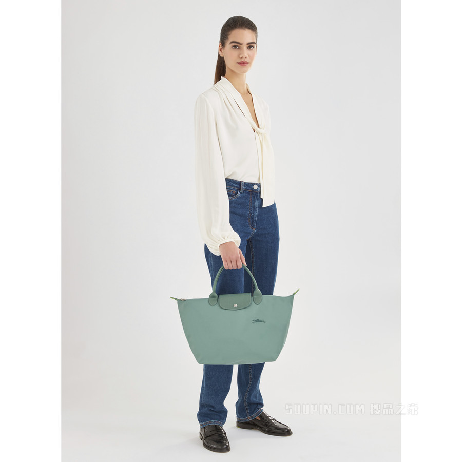 Le Pliage Green 手提包中号 - 蓝色