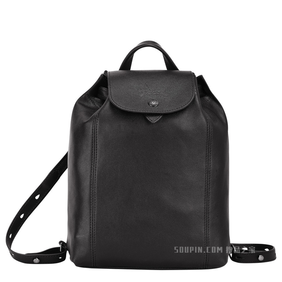 Le Pliage Cuir 双肩背包 - 黑色